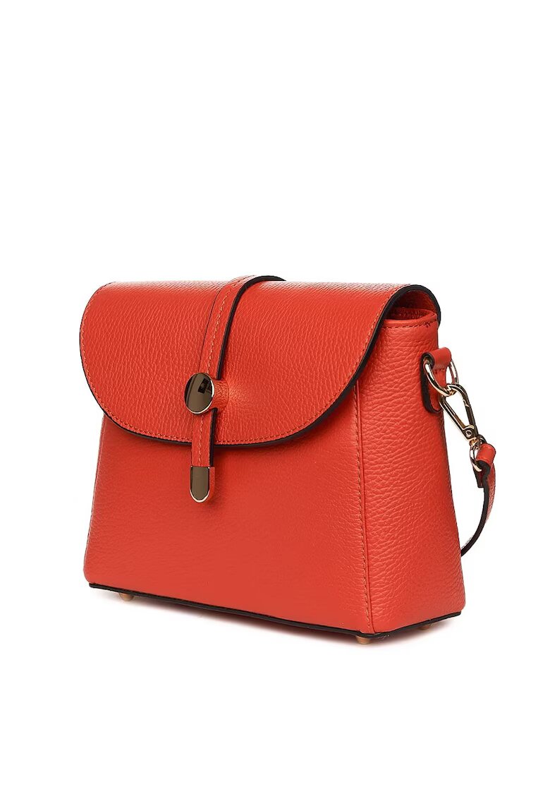 myOwn Дамска чанта Laguna от естествена кожа - оранжева - 18x22x8 см - с вътрешен джоб с цип