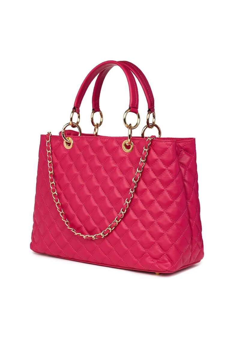 myOwn Капитонирана кожена чанта Gisella fuchsia