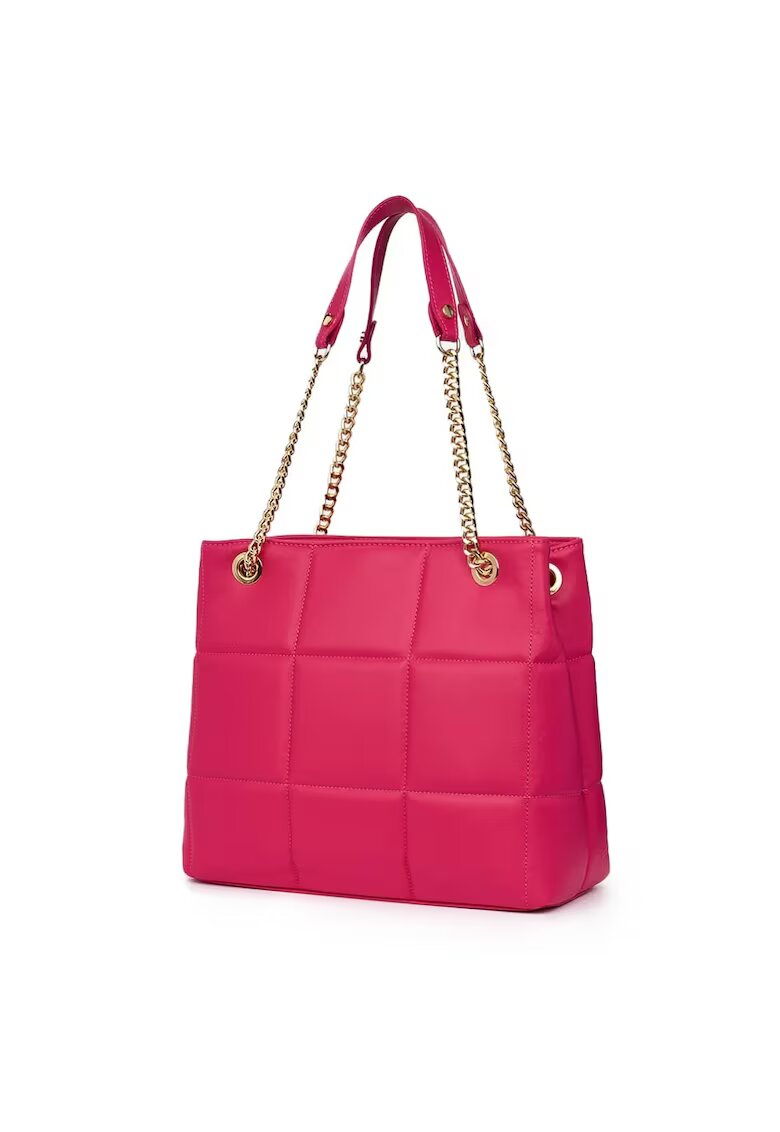 myOwn Капитонирана кожена чанта в цвят Azalea fuchsia
