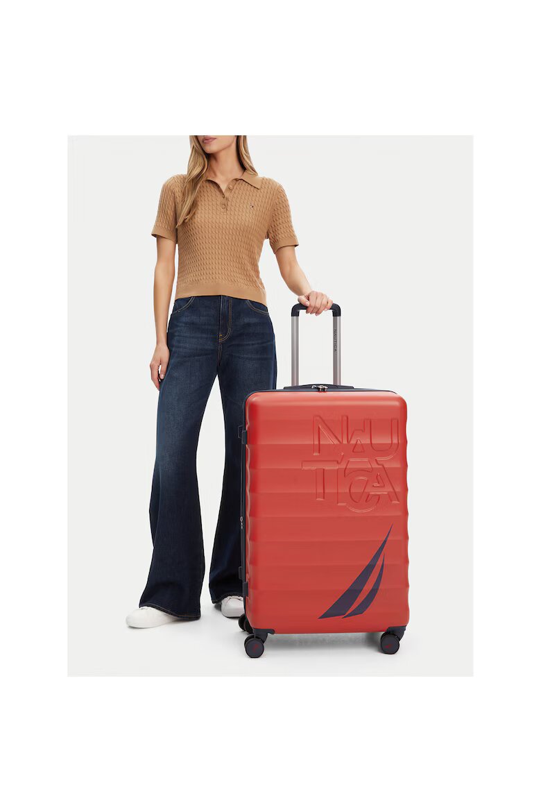 Nautica Голям куфар на колела пластмаса червен One Size INTL