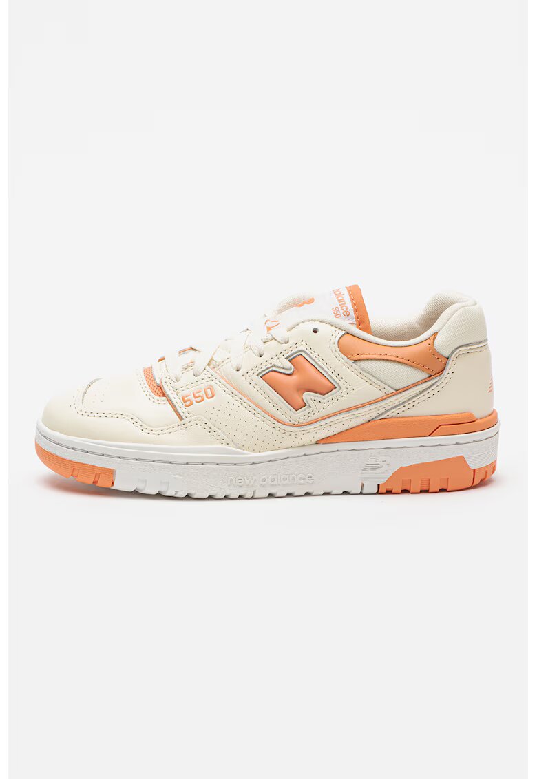 New Balance Кожени спортни обувки 550 с текстил - Изгорен портокал/Крем