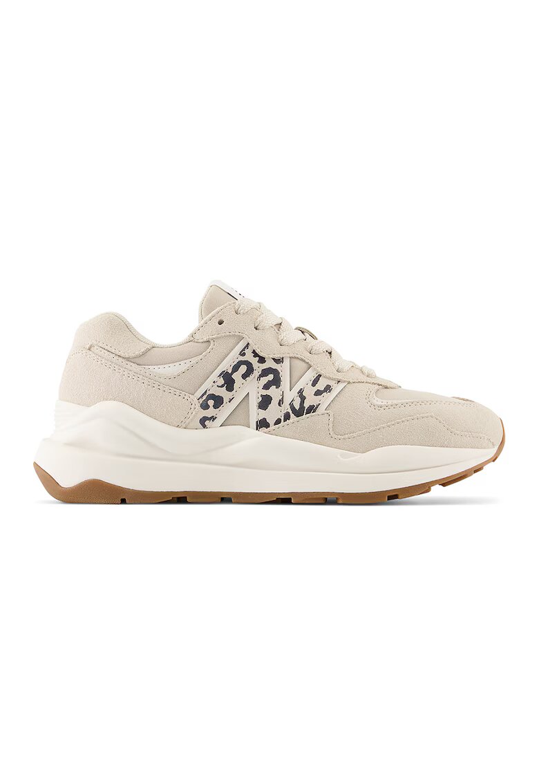 New Balance Кожени спортни обувки 57/40 с текстилна подплата - Тъмнобежово/Tъмносив
