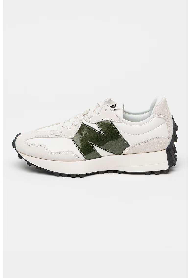 New Balance Маратонки 327 с велур - Бял/Слонова кост/Каки