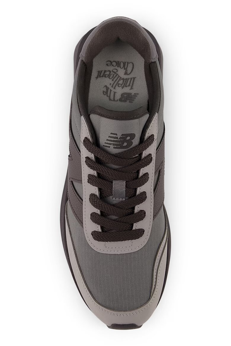 New Balance Маратонки 370 с кожа и синтетика Тъмнокафяв