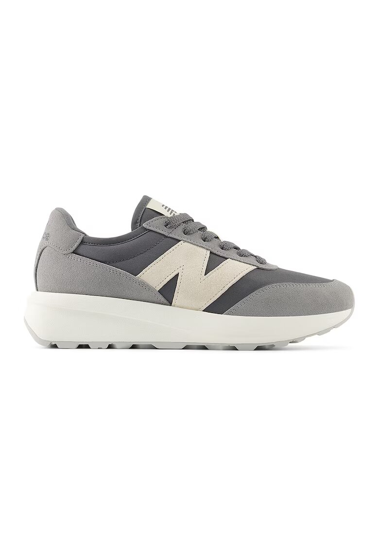 New Balance Маратонки 370 с велур - Слонова кост/Въглен сиво