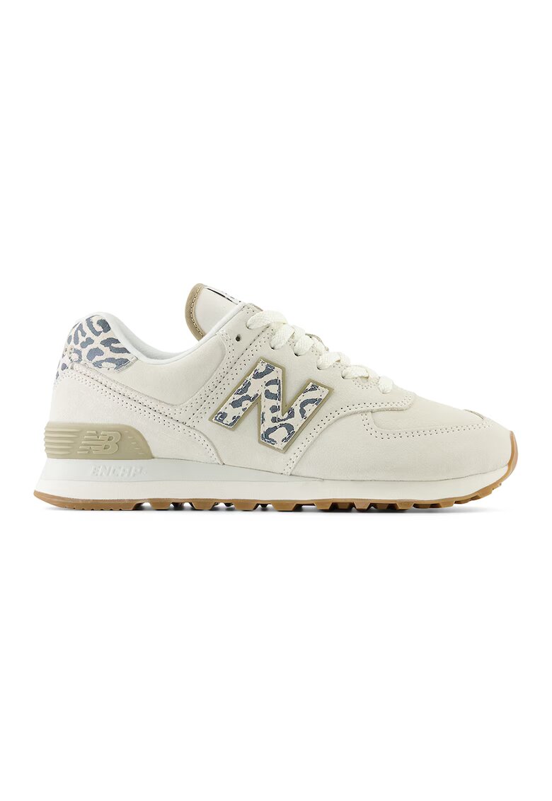New Balance Маратонки от бежова кожа - Крем/Tъмносив