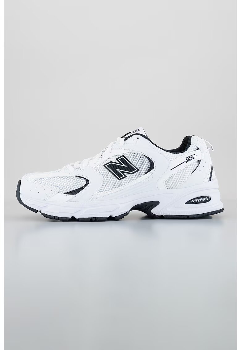 New Balance Мрежести спортни обувки 530 с лого - Бял/Черен