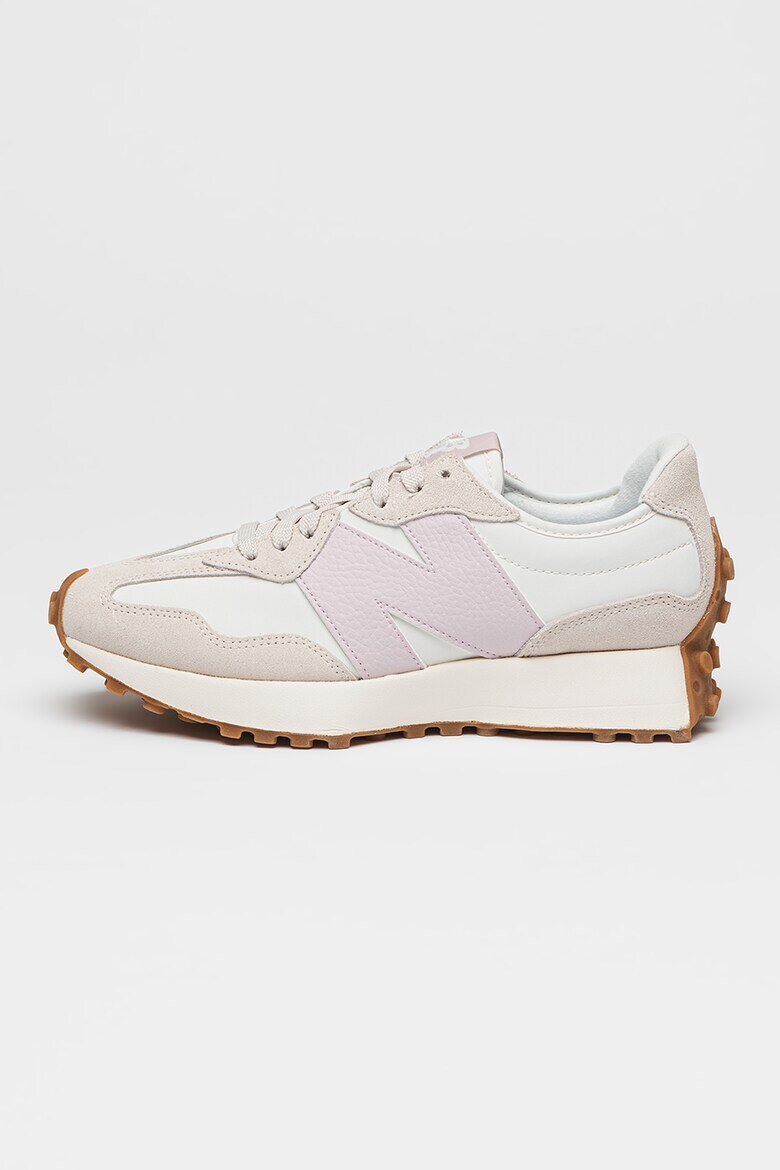 New Balance Спортни обувки 327 с кожа и велур Слонова кост/Лилав