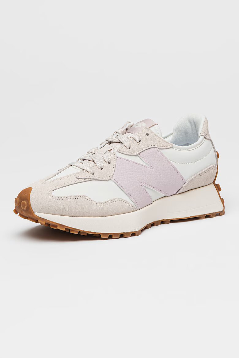 New Balance Спортни обувки 327 с кожа и велур Слонова кост/Лилав