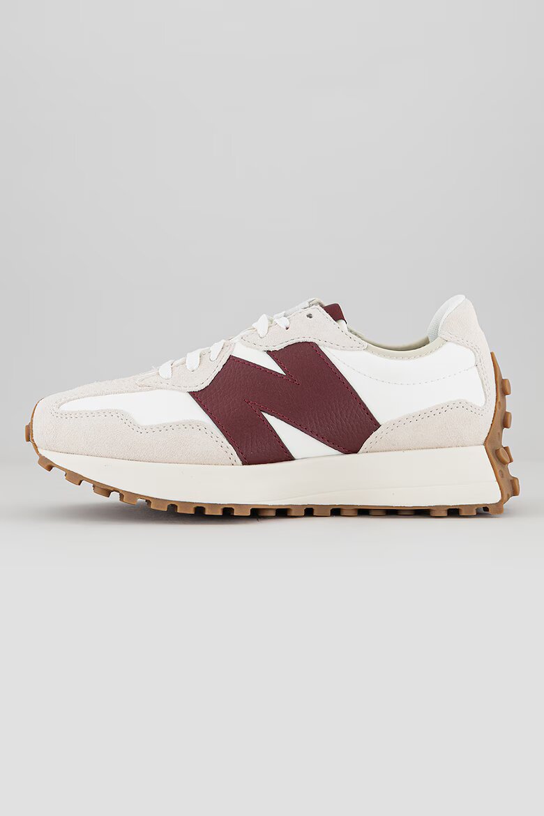 New Balance Спортни обувки 327 с велур Бял/Бордо/Сиво-бежов