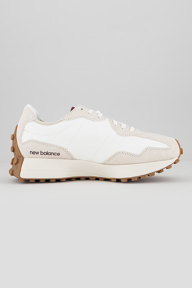 New Balance Спортни обувки 327 с велур Бял/Бордо/Сиво-бежов