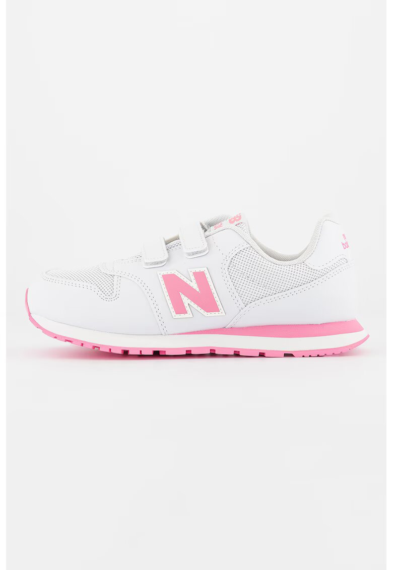 New Balance Спортни обувки 500 от еко кожа и текстил с велкро - Бял/Розово