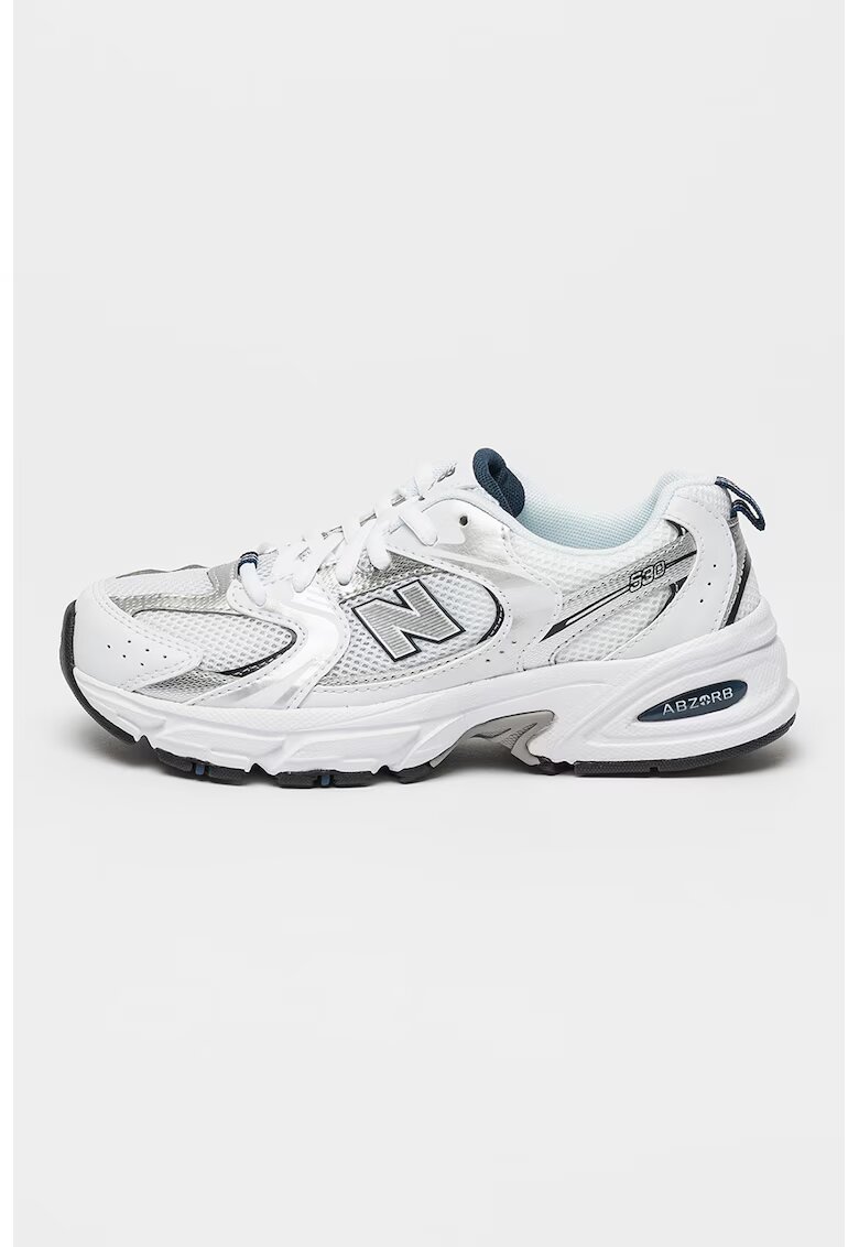 New Balance Спортни обувки 530 с мрежести зони - Бял/Сребрист