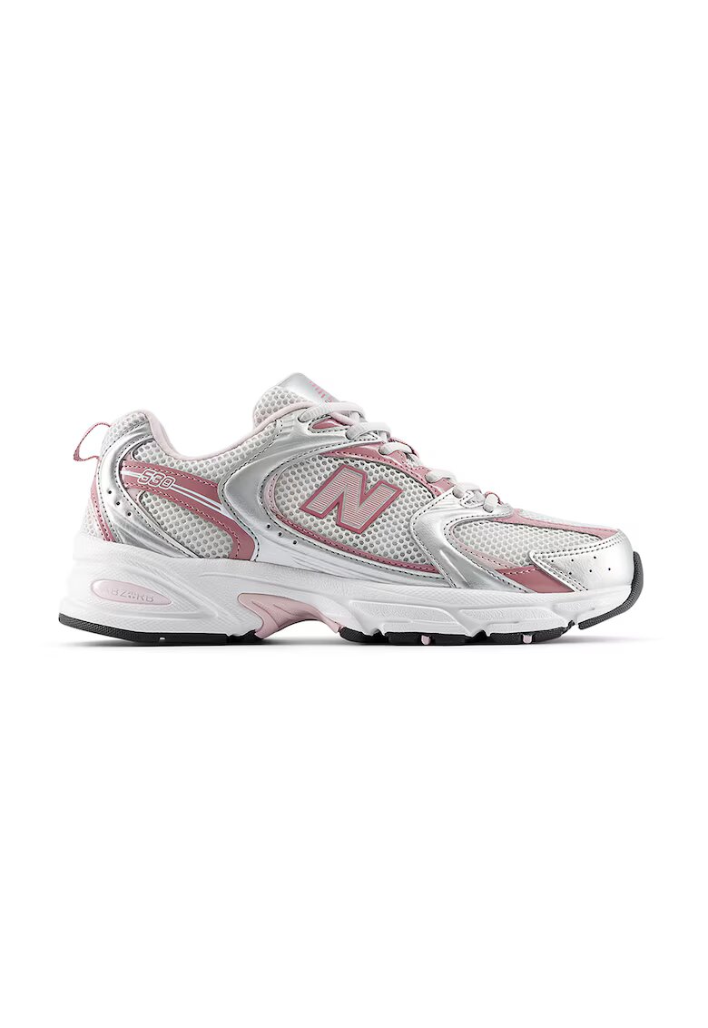 New Balance Спортни обувки 530 с велур - Сив/Прашно розово/Сребрист