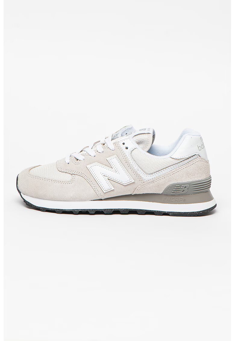 New Balance Спортни обувки 574 с велур - Бежов/Мръснобял