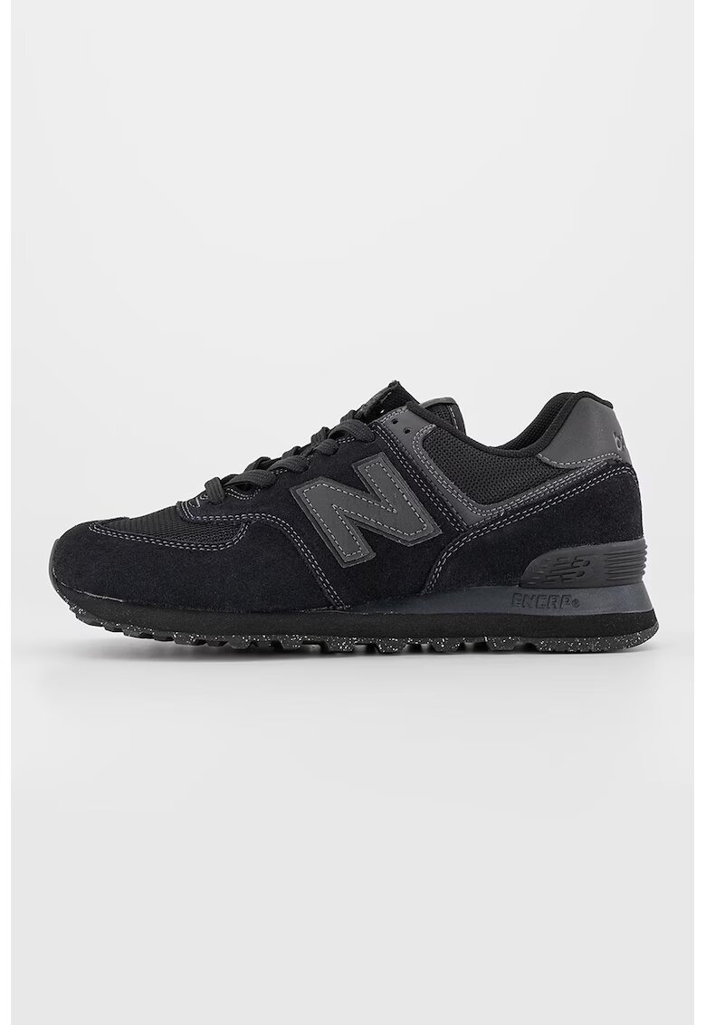 New Balance Спортни обувки 574 с велур - Черен/Tъмносив