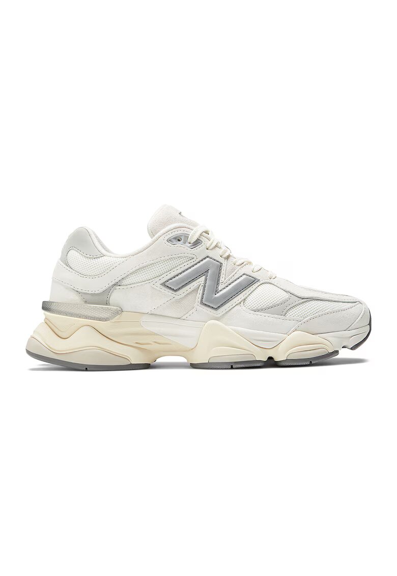 New Balance Спортни обувки 9060 с кожа - Мръснобял/Сребрист