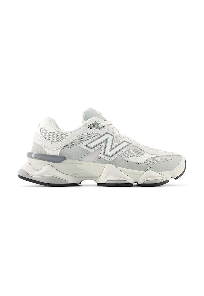 New Balance Спортни обувки 9060 с текстил и велур - Слонова кост/Светло сив