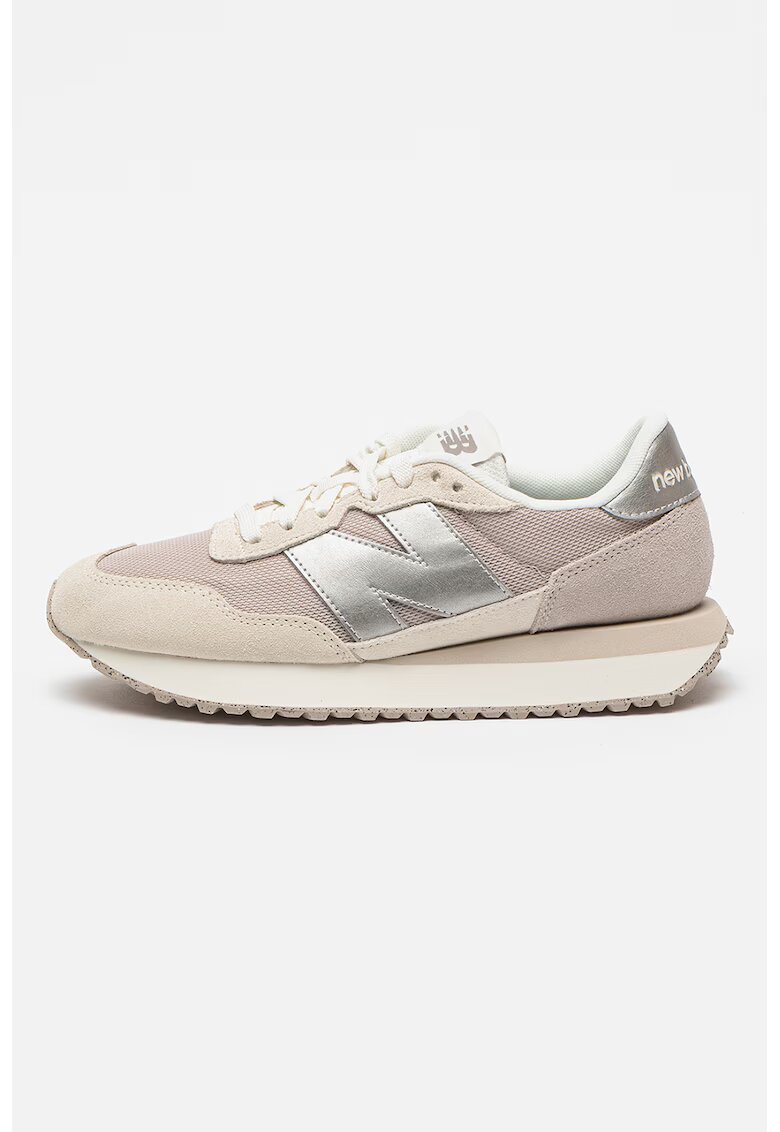 New Balance Спортни обувки Classics с велур - Светло сив - Прашно розово - Сребрист - Светло сив/Прашно розово/Сребрист