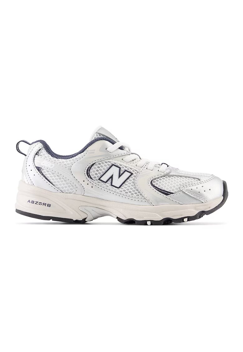 New Balance Спортни обувки с мрежа и еко кожа 530 - Бял/Сребрист