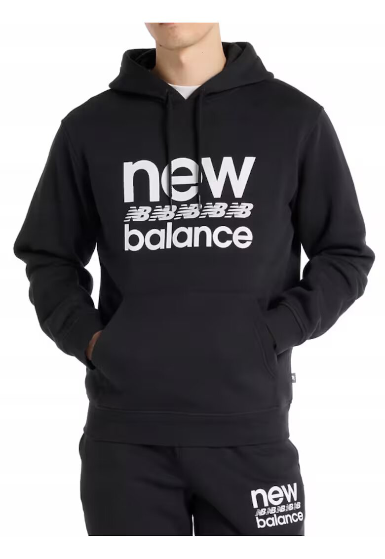 New Balance Суичър с лого и джоб тип кенгуру