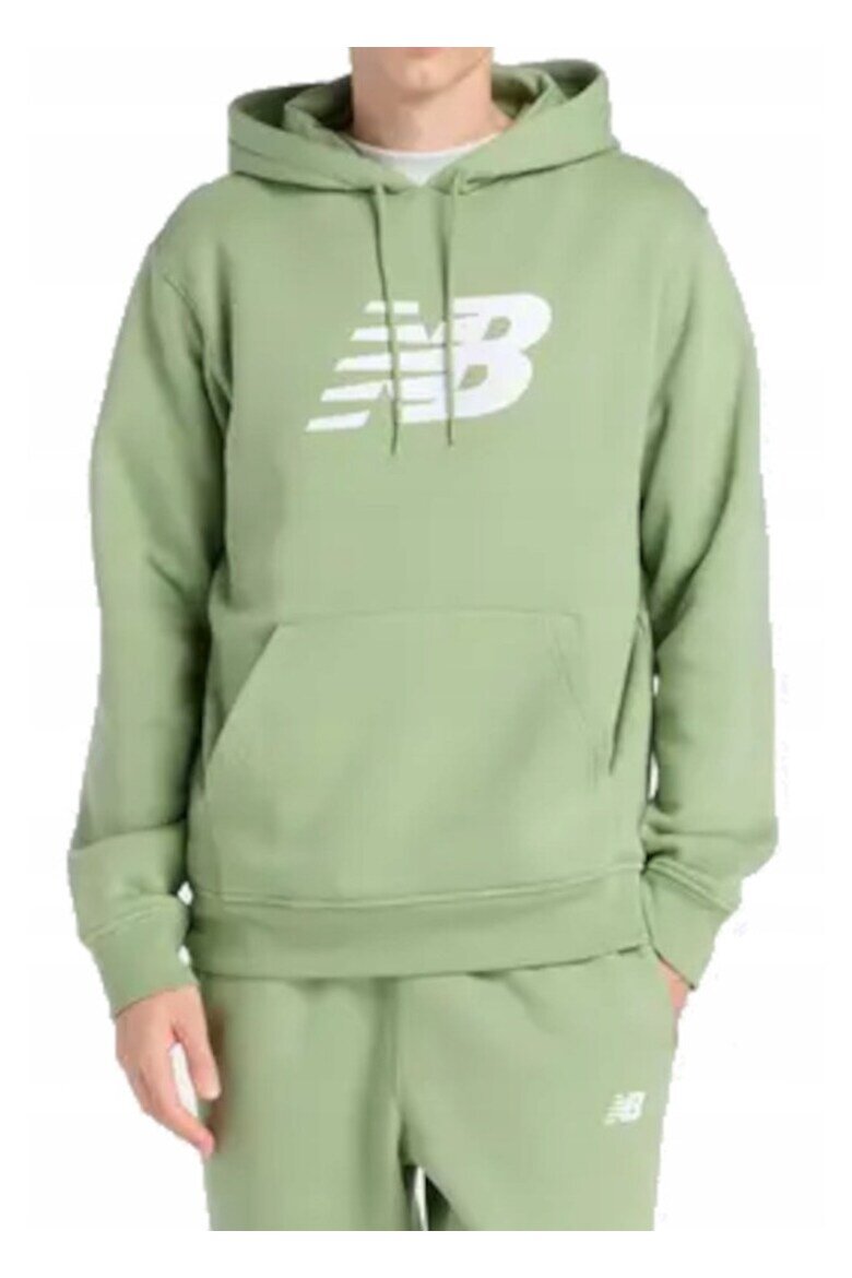 New Balance Суичър зелен памук качулка Зелен