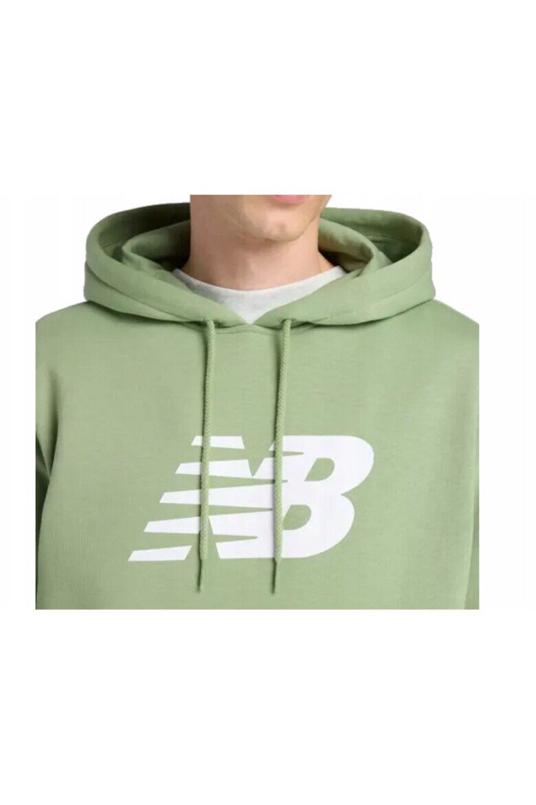 New Balance Суичър зелен памук качулка Зелен