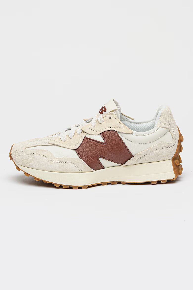 New Balance Унисекс маратонки 327 с велур Бял/Кафяв