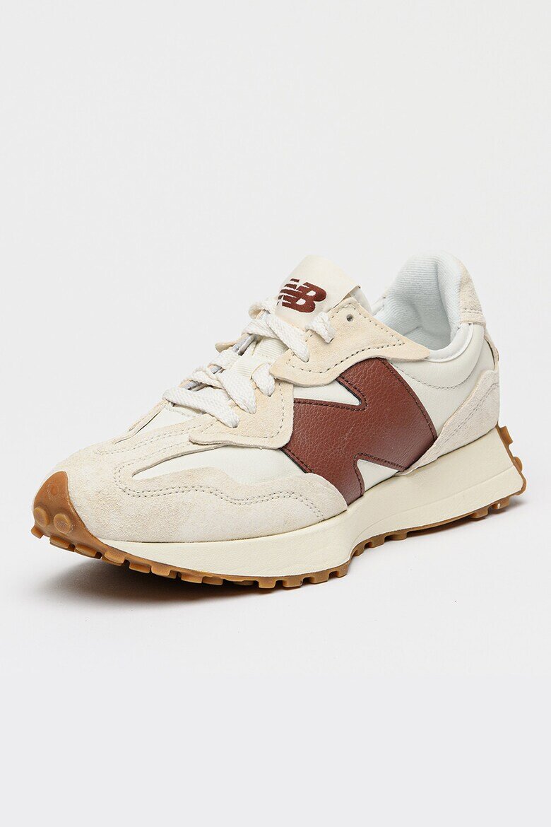 New Balance Унисекс маратонки 327 с велур Бял/Кафяв