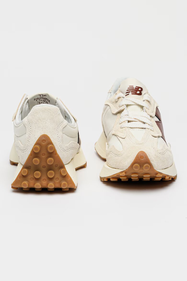 New Balance Унисекс маратонки 327 с велур Бял/Кафяв