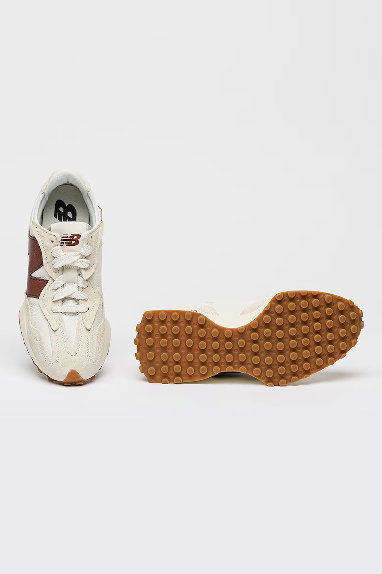 New Balance Унисекс маратонки 327 с велур Бял/Кафяв