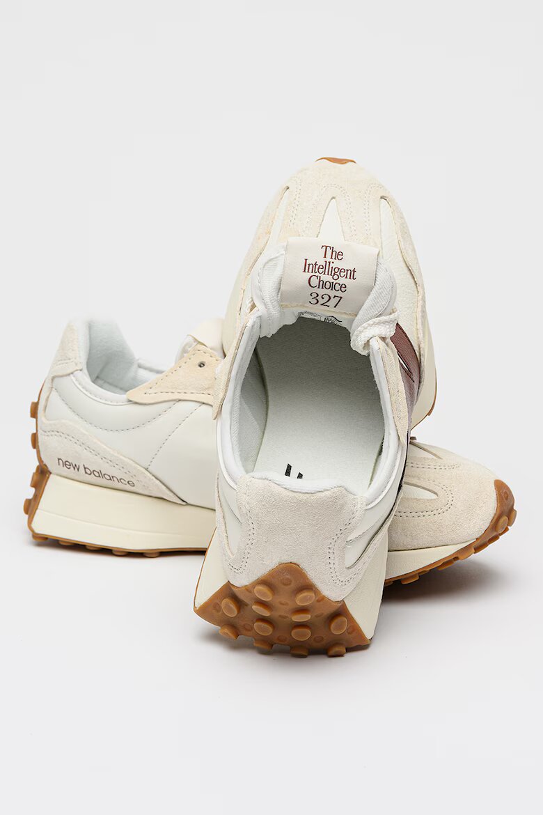 New Balance Унисекс маратонки 327 с велур Бял/Кафяв