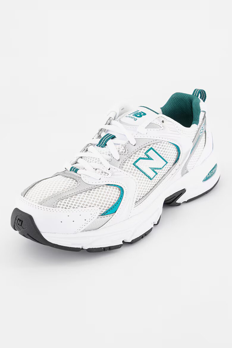 New Balance Унисекс мрежести спортни обувки 530 Бял/Зелен/Сребрист