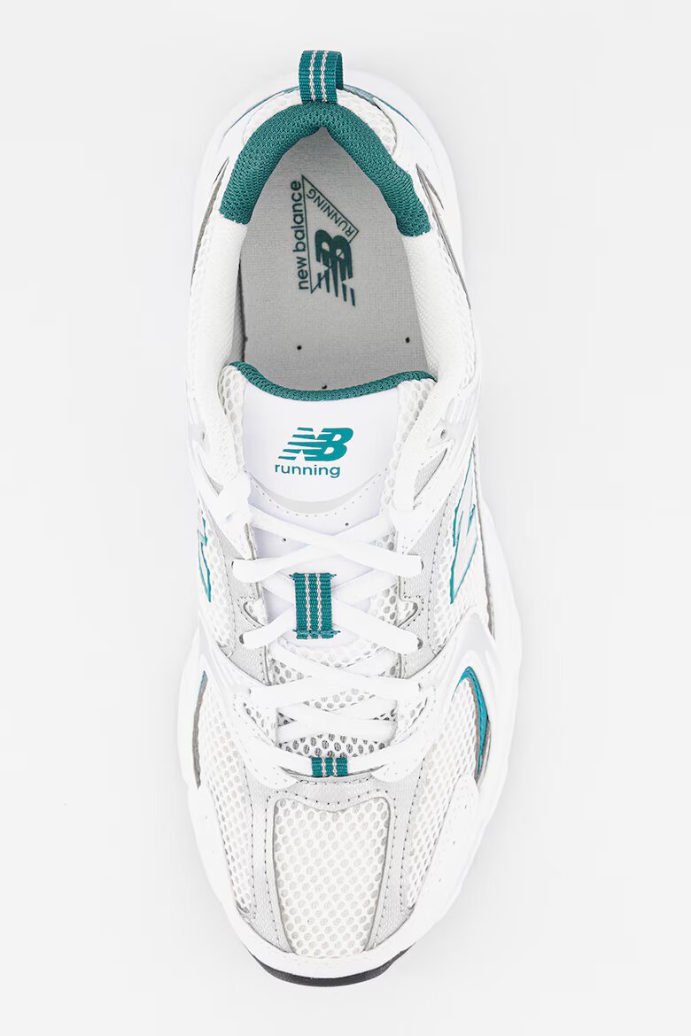 New Balance Унисекс мрежести спортни обувки 530 Бял/Зелен/Сребрист