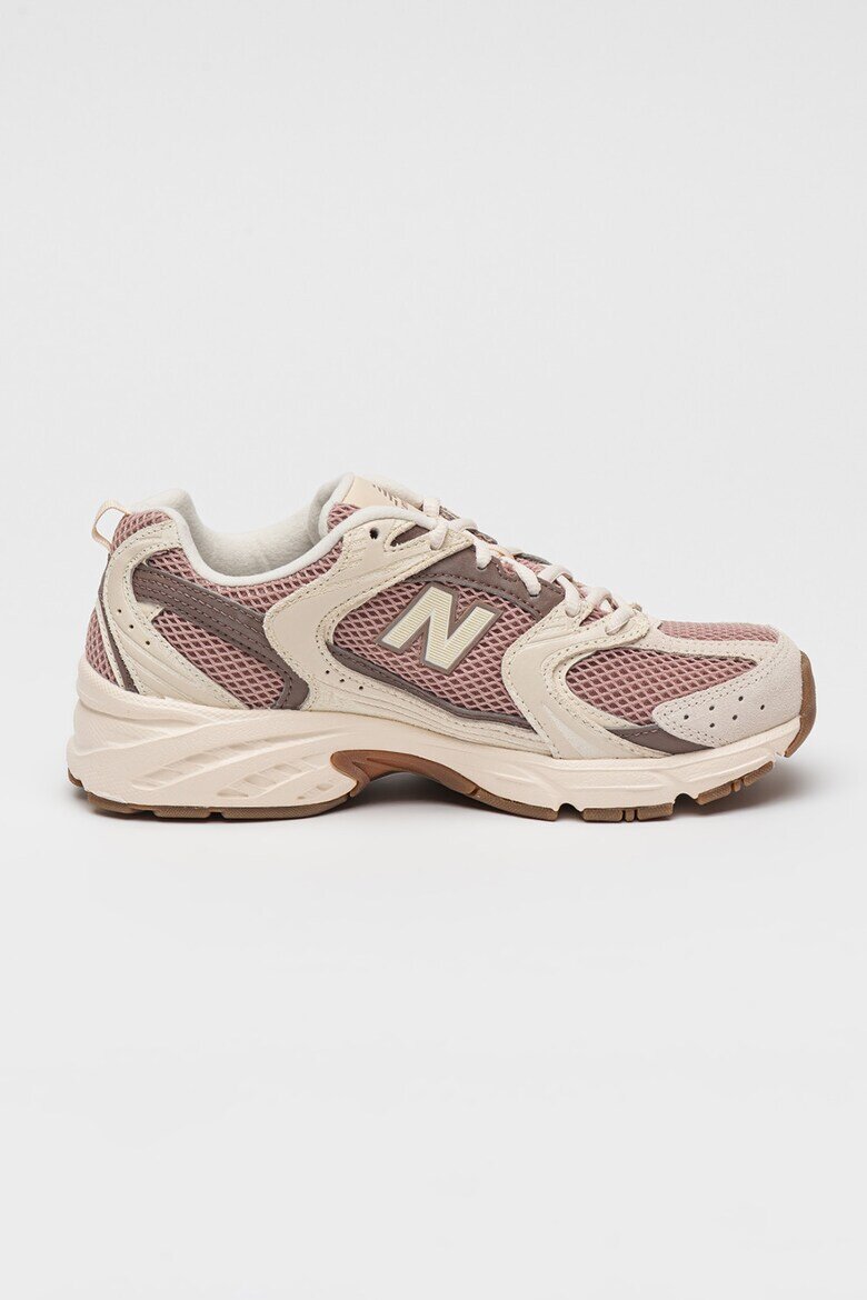 New Balance Унисекс мрежести тренировъчни обувки 530 с кожа Лилав/Мръснобял