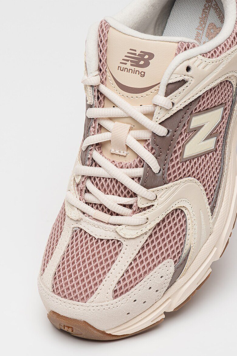 New Balance Унисекс мрежести тренировъчни обувки 530 с кожа Лилав/Мръснобял