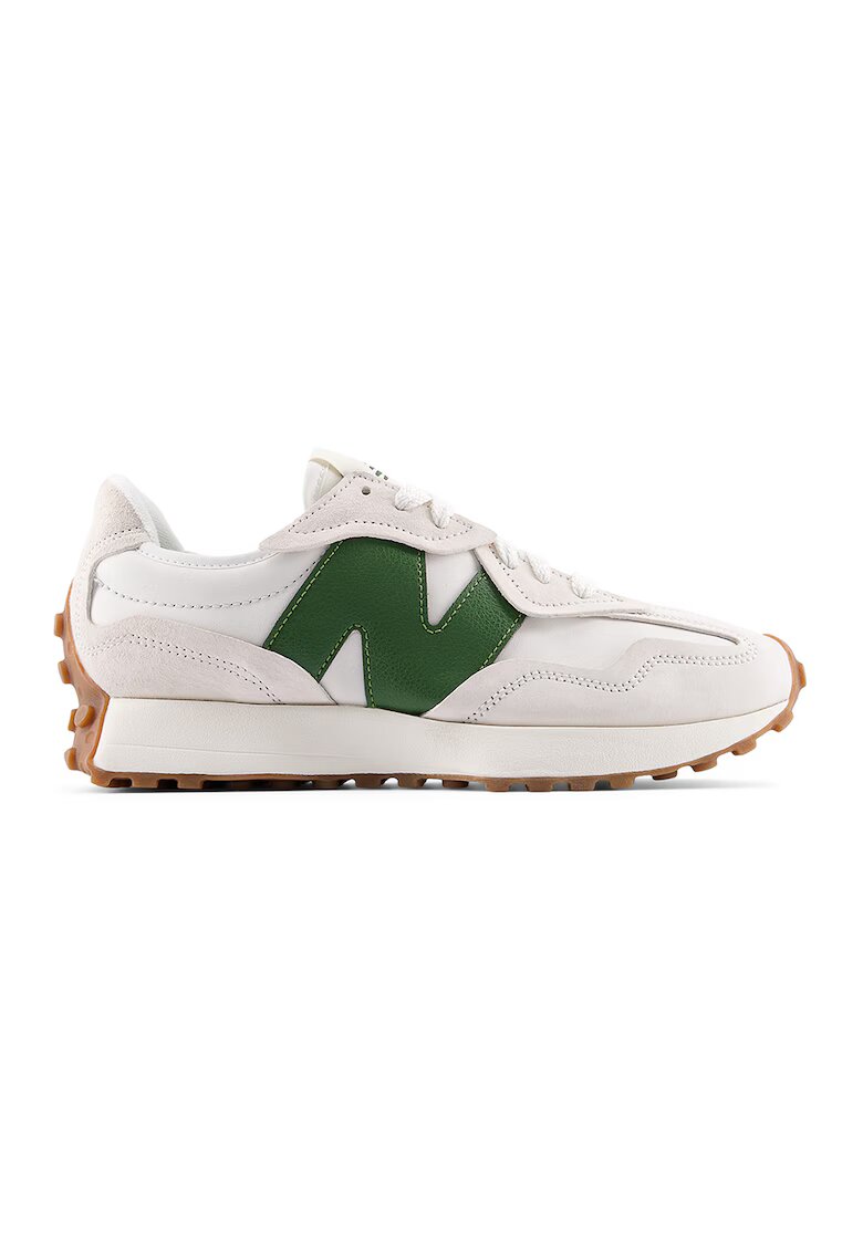New Balance Унисекс спортни обувки 327 с велур - Зелен/Слонова кост