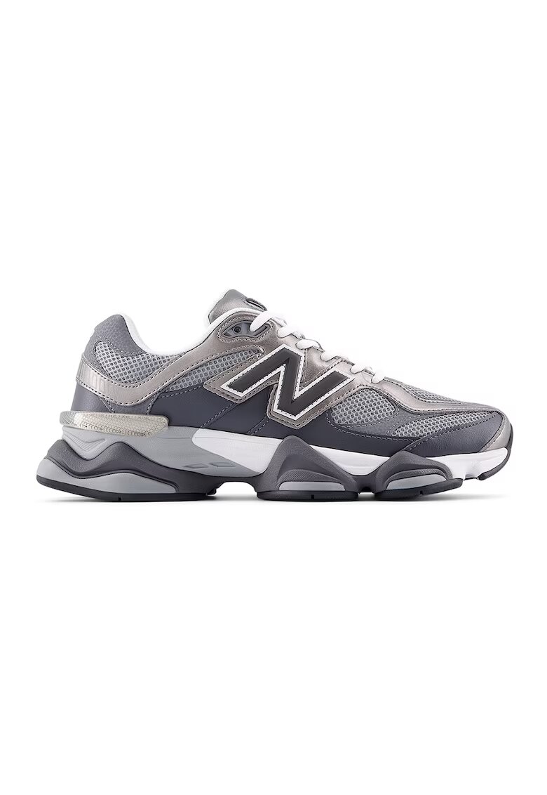 New Balance Унисекс спортни обувки 9060 с мрежести зони - Сив/Сребрист