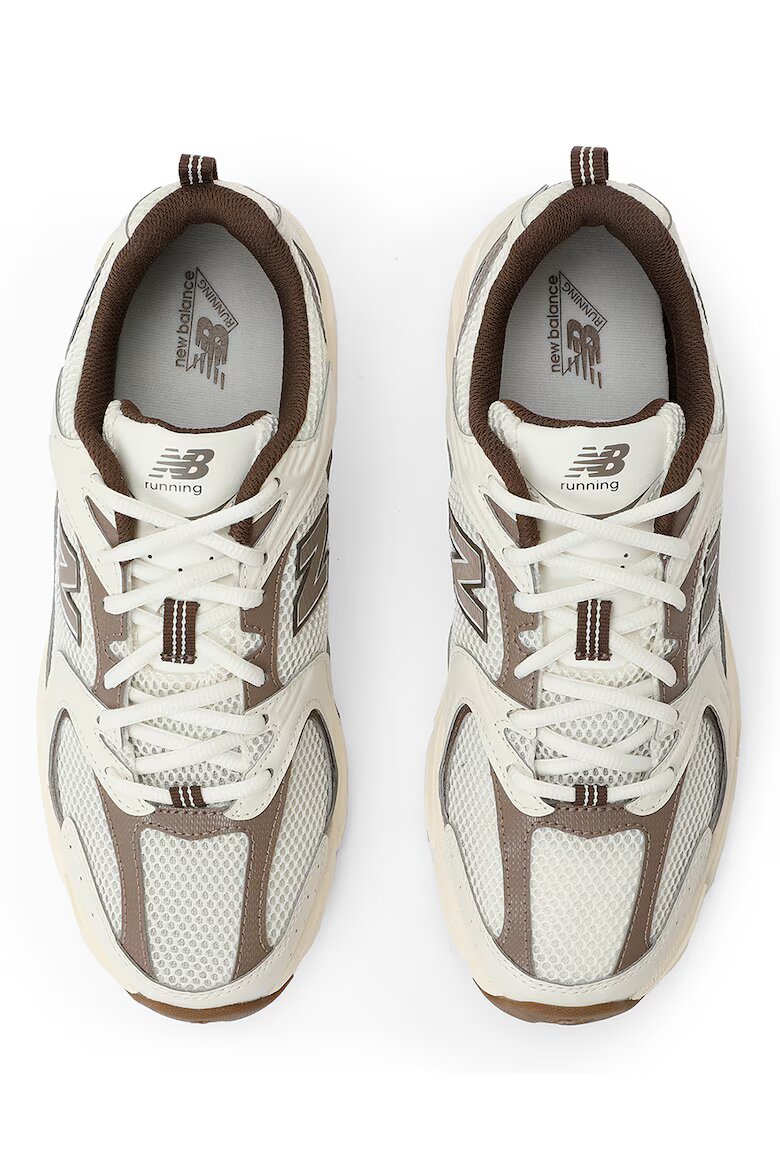 New Balance Унисекс тренировъчни обувки 530 с еко кожа Тъмнокафяв/Слонова кост