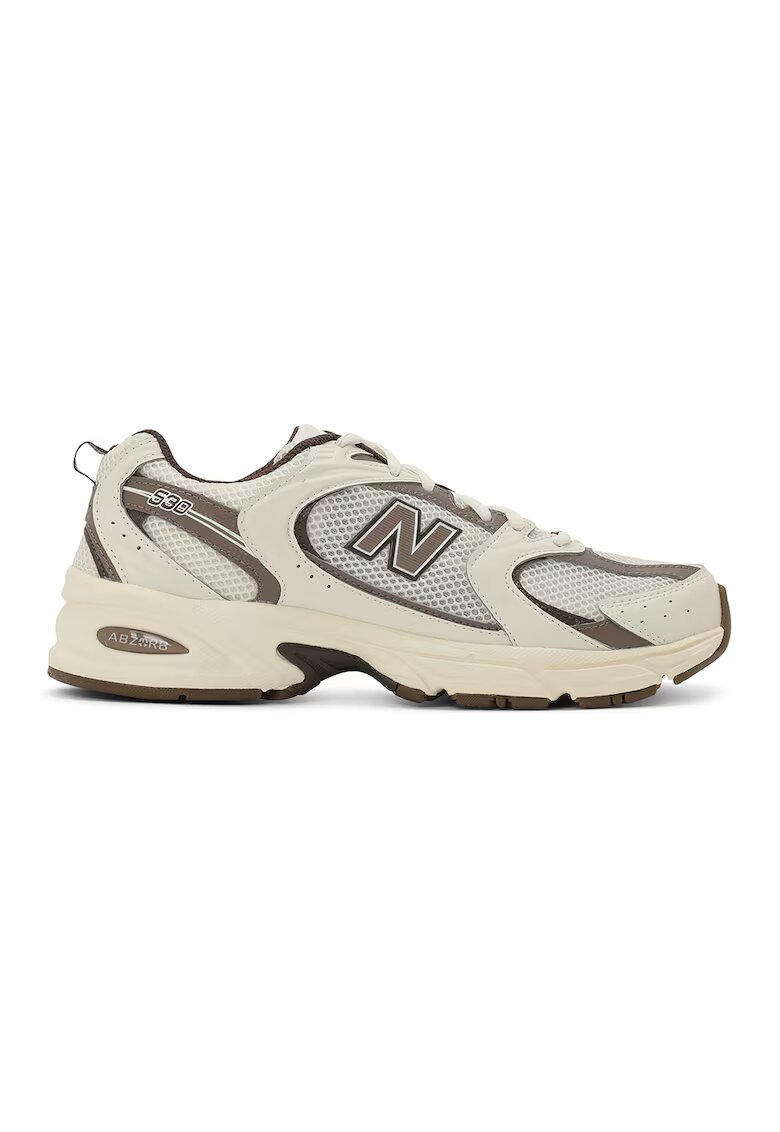 New Balance Унисекс тренировъчни обувки 530 с еко кожа - Тъмнокафяв/Слонова кост