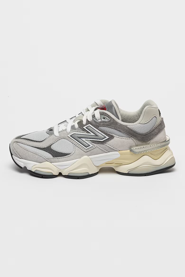 New Balance Унисекс велурени обувки с текстил 9060 Бял/Пепеляво сиво/Tъмносив