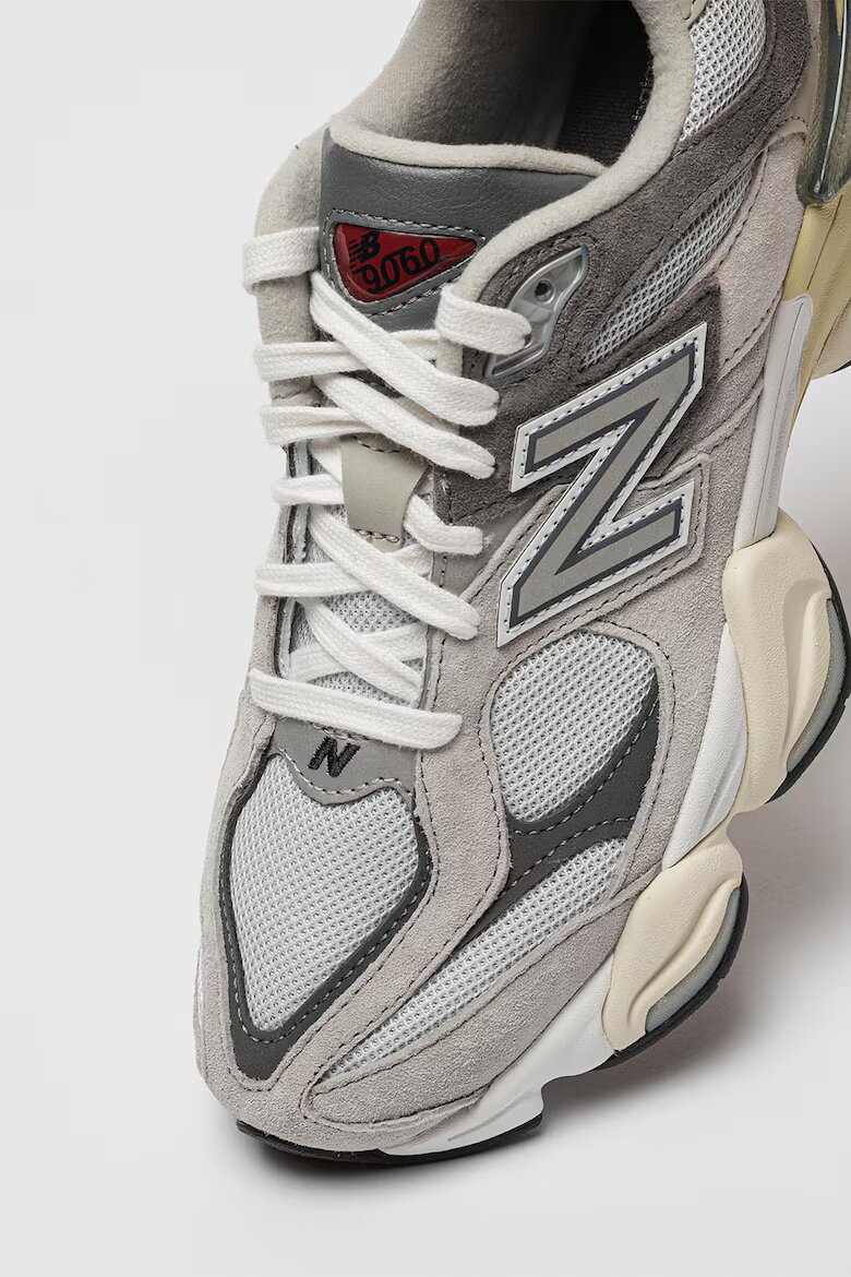 New Balance Унисекс велурени обувки с текстил 9060 Бял/Пепеляво сиво/Tъмносив