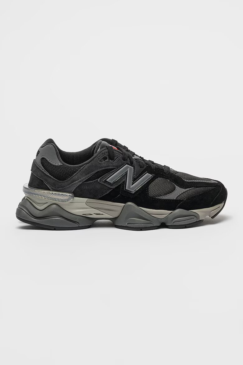 New Balance Унисекс велурени спортни обувки 9060 с мрежа и масивен дизайн Черен/Tъмносив