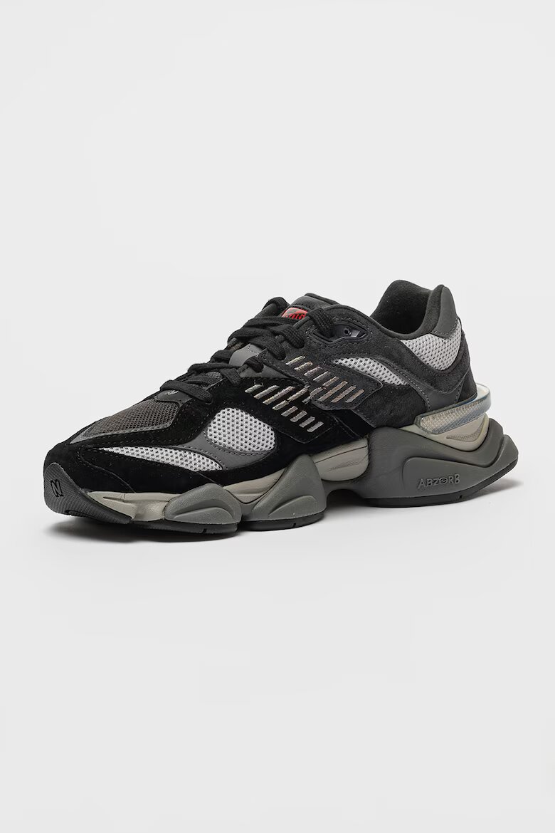 New Balance Унисекс велурени спортни обувки 9060 с мрежа и масивен дизайн Черен/Tъмносив