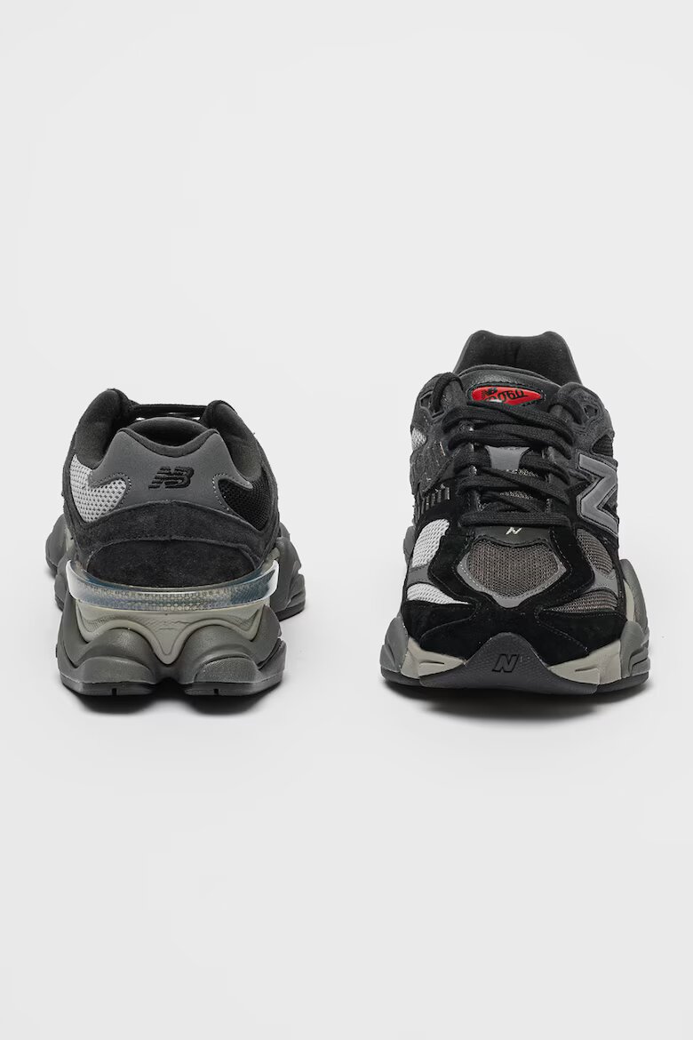 New Balance Унисекс велурени спортни обувки 9060 с мрежа и масивен дизайн Черен/Tъмносив