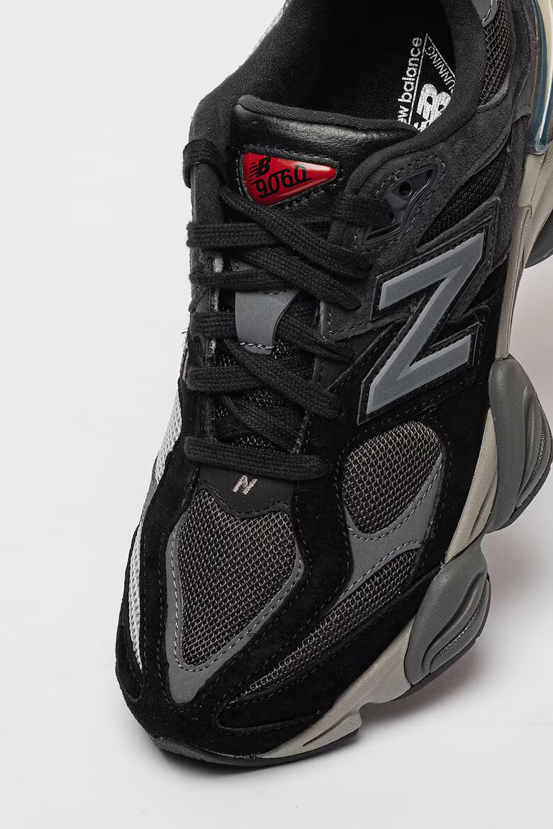 New Balance Унисекс велурени спортни обувки 9060 с мрежа и масивен дизайн Черен/Tъмносив