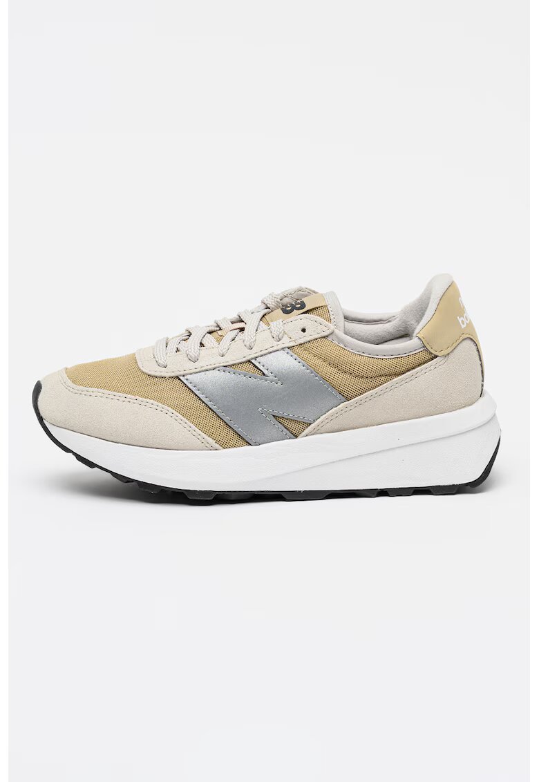 New Balance Велурени маратонки 370 с текстил - Бежов/Сребрист