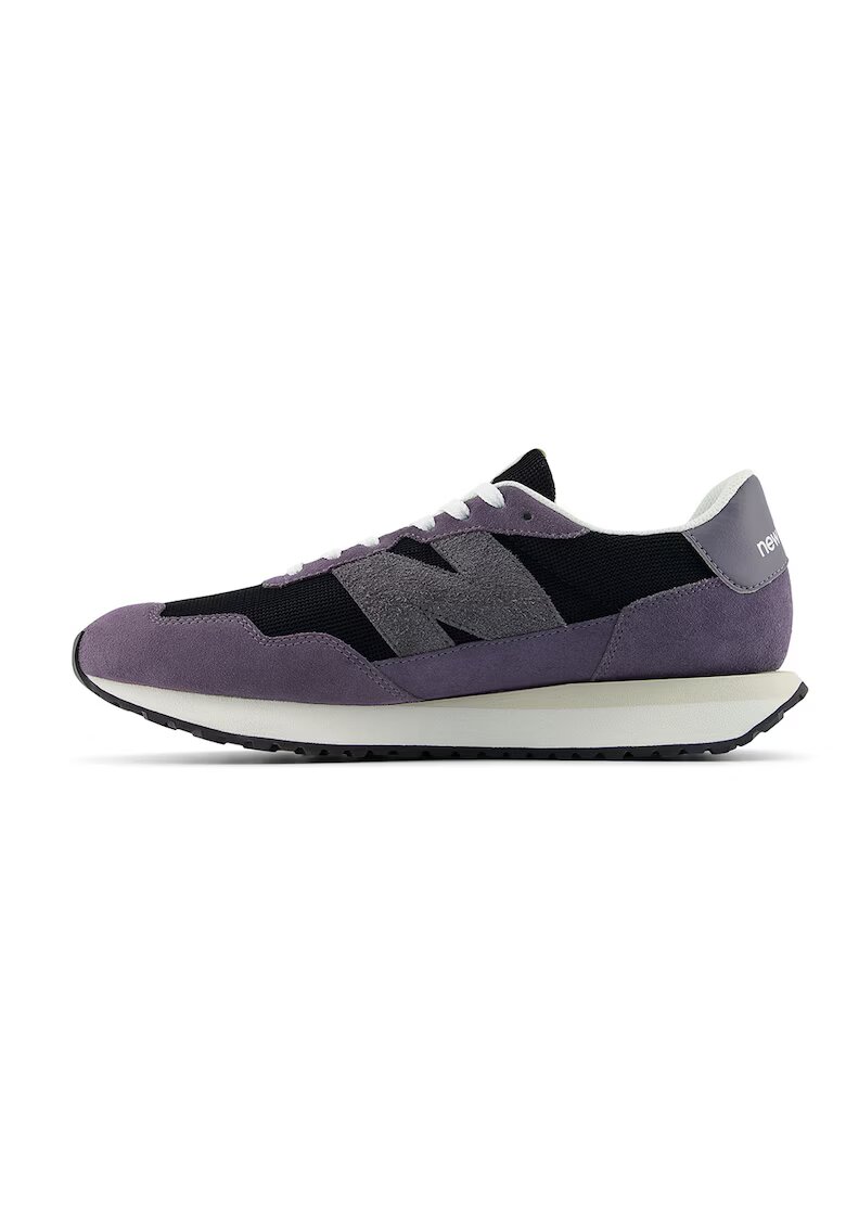 New Balance Велурени маратонки с мрежа - Антрацитно сиво