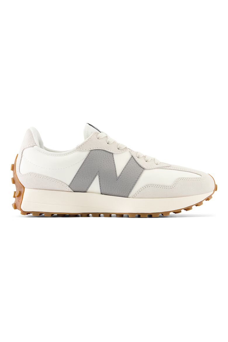 New Balance Велурени спортни обувки 327 с лого Слонова кост/Сив/Светло бежово