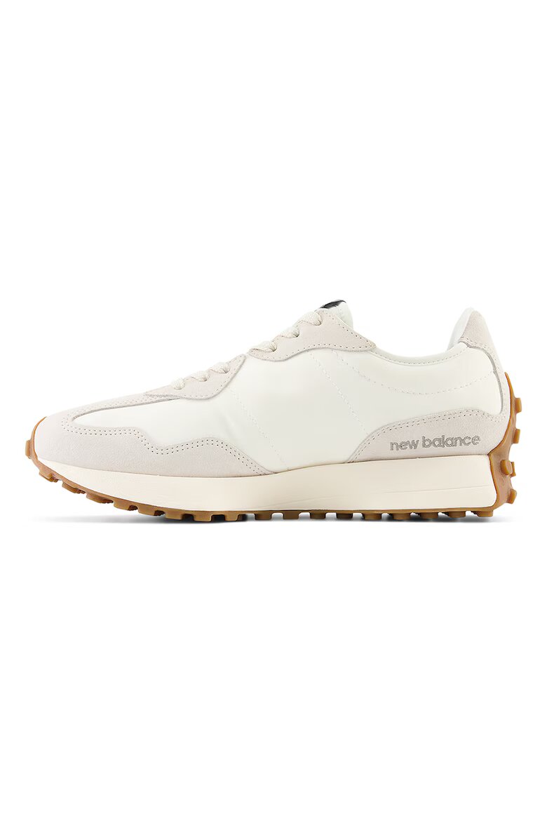 New Balance Велурени спортни обувки 327 с лого Слонова кост/Сив/Светло бежово